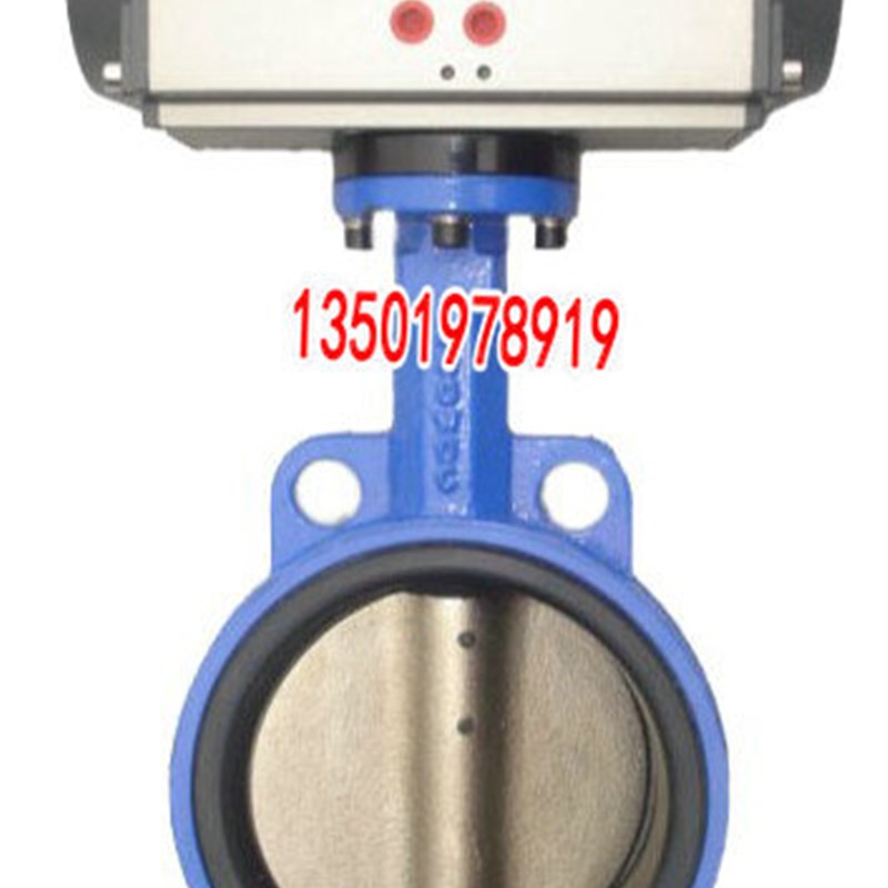 上福阀门 D671X-10对夹式气动蝶阀 D641X -10气动软密封蝶阀DN200