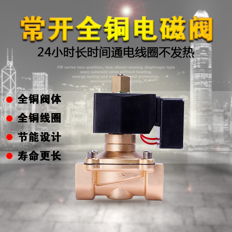 常开电磁阀24小时通电不发热 AC220VDC24V防水4分6分至2寸规格齐