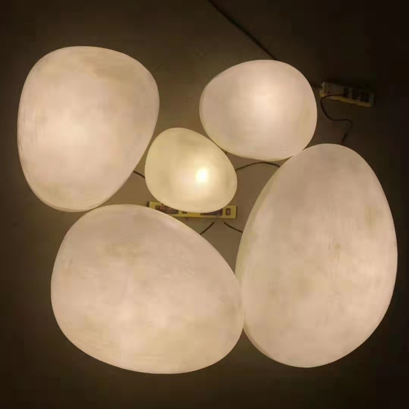 户外LED发光石头草坪灯透光透明树脂玻璃钢鹅卵石景观草地灯