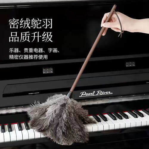 鸵鸟毛除尘掸子扫灰不掉毛家用鸡毛掸静电毛刷子灰尘吸附清理神器