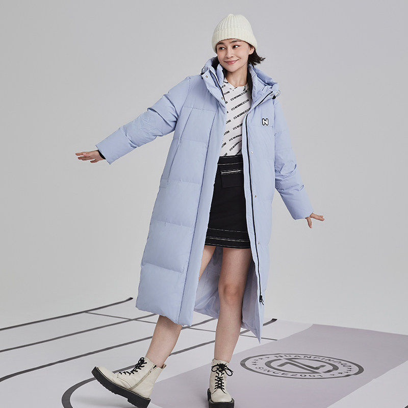 暖频道女士立领中长款冬季加厚鹅羽绒服