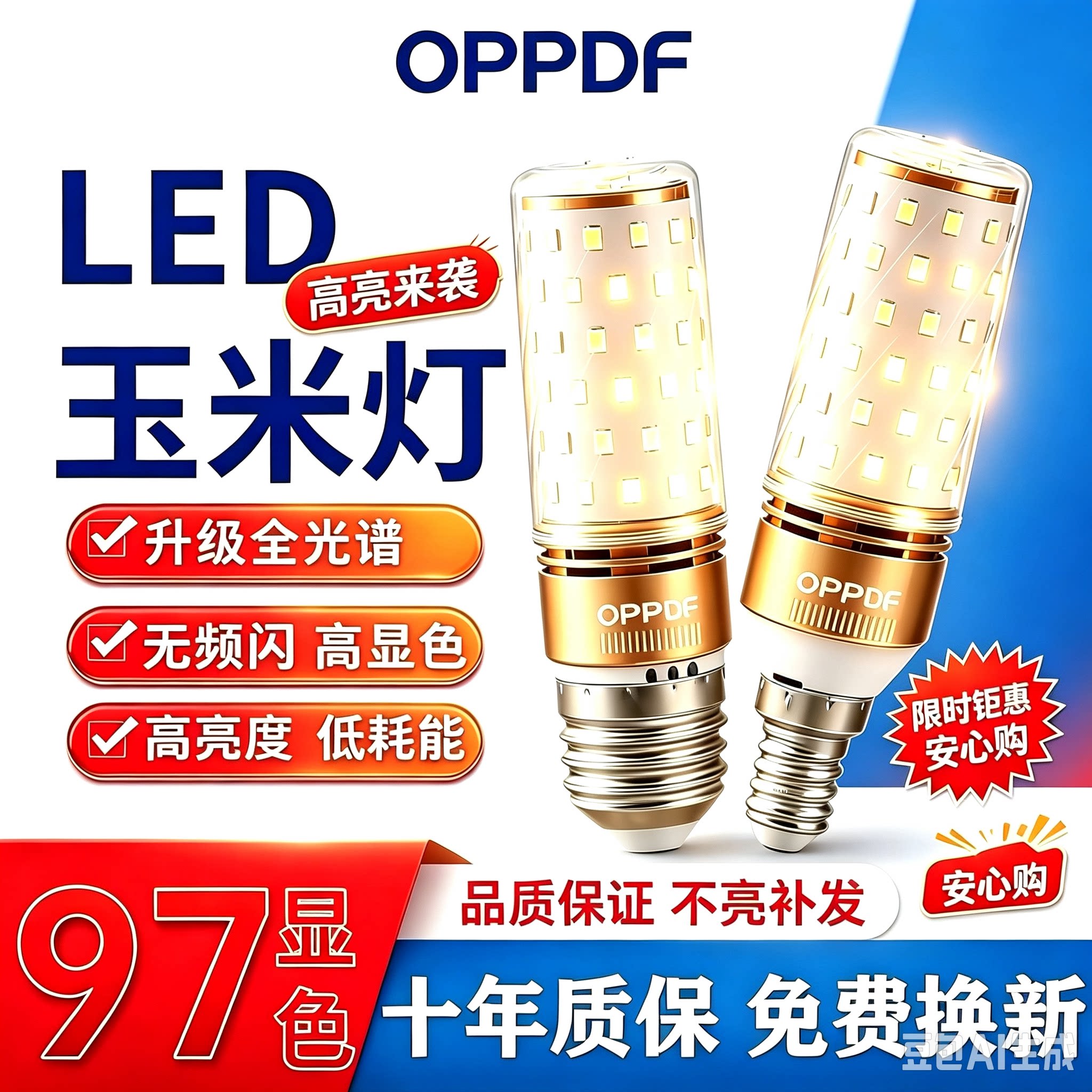 全光谱超亮节能三色玉米灯泡图片