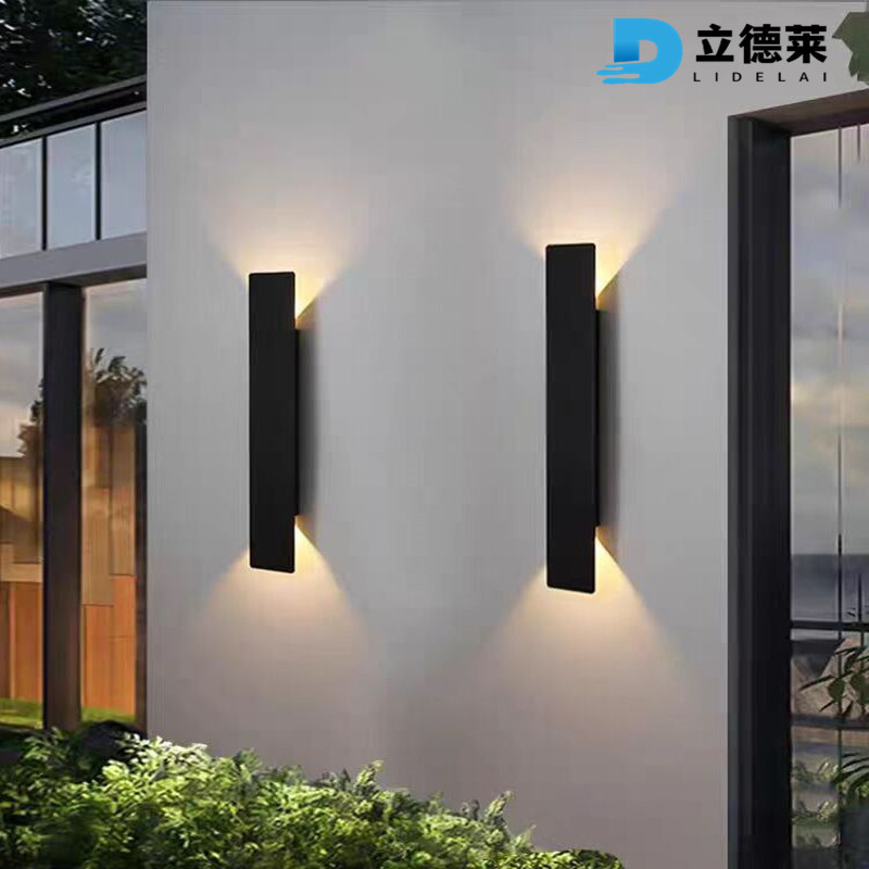 户外长条壁灯防水阳台露台过道柱子灯led超亮庭院门口室外墙壁灯e