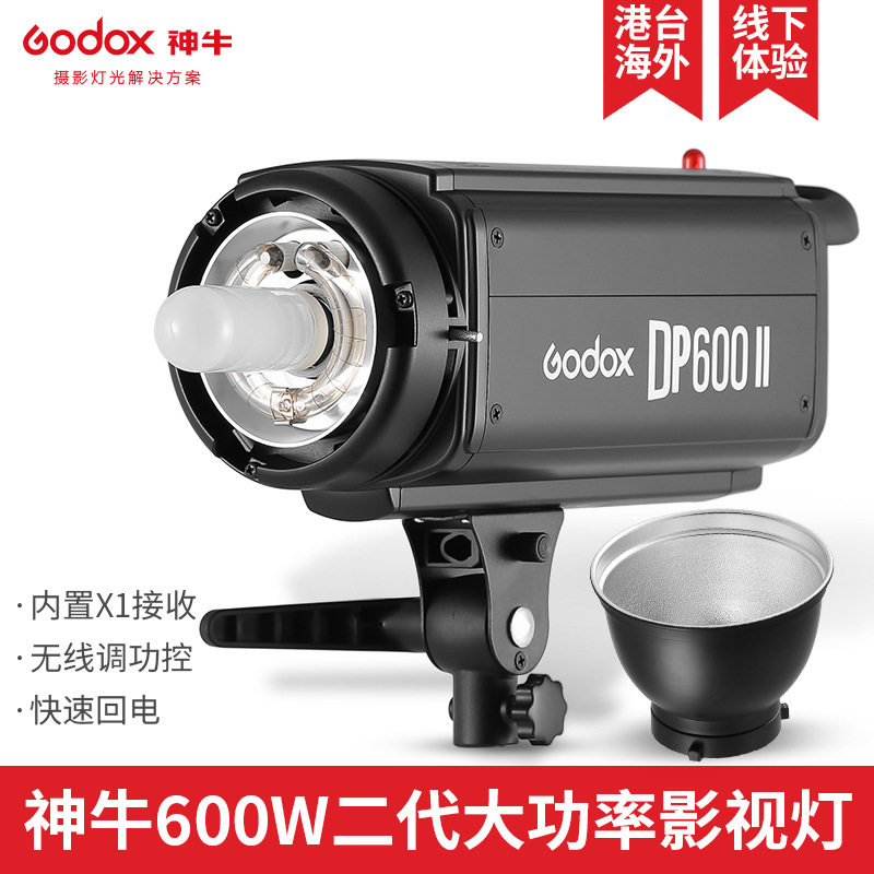 godox神牛DP600II二代影室闪光灯影棚柔光灯内置接收拍照人像摄影