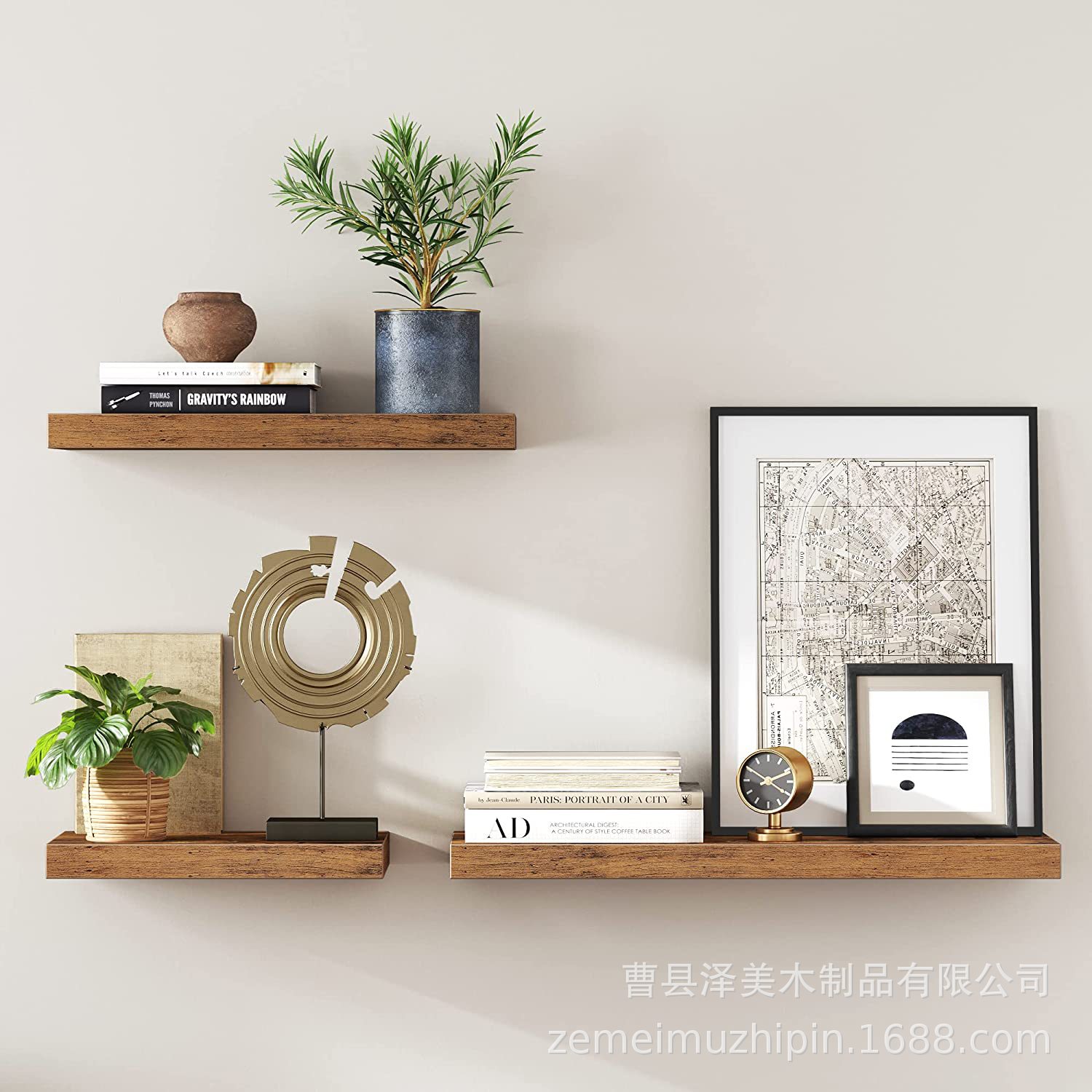 墙上木质置物架壁挂客厅电视墙面搁板卧室墙壁创意一字隔板收纳架