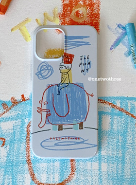 OneTwoThree蜡笔画苹果14promax手机壳iPhone13菲林硬壳12全包XR