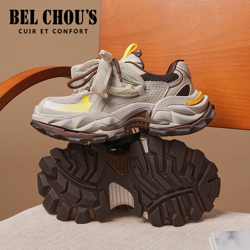 BEL CHOU'S/佰乐舒斯老爹鞋女2026秋冬季新款百搭厚底增高鞋子女