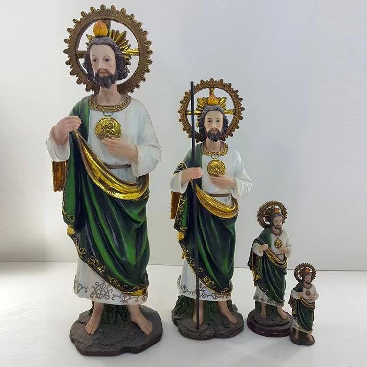 跨境新品30cm圣朱德使徒树脂微型雕像手绘