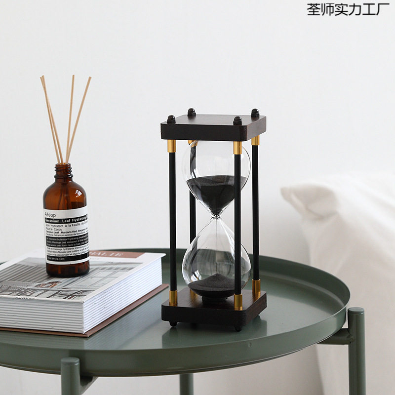 厂家代发经典木制沙漏60分30分计时器家居摆件办公装饰简约跨境风