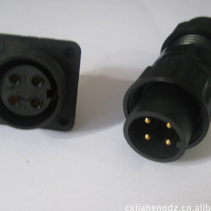 航空插头防水连接器方形法兰座FUS-2-F-4芯