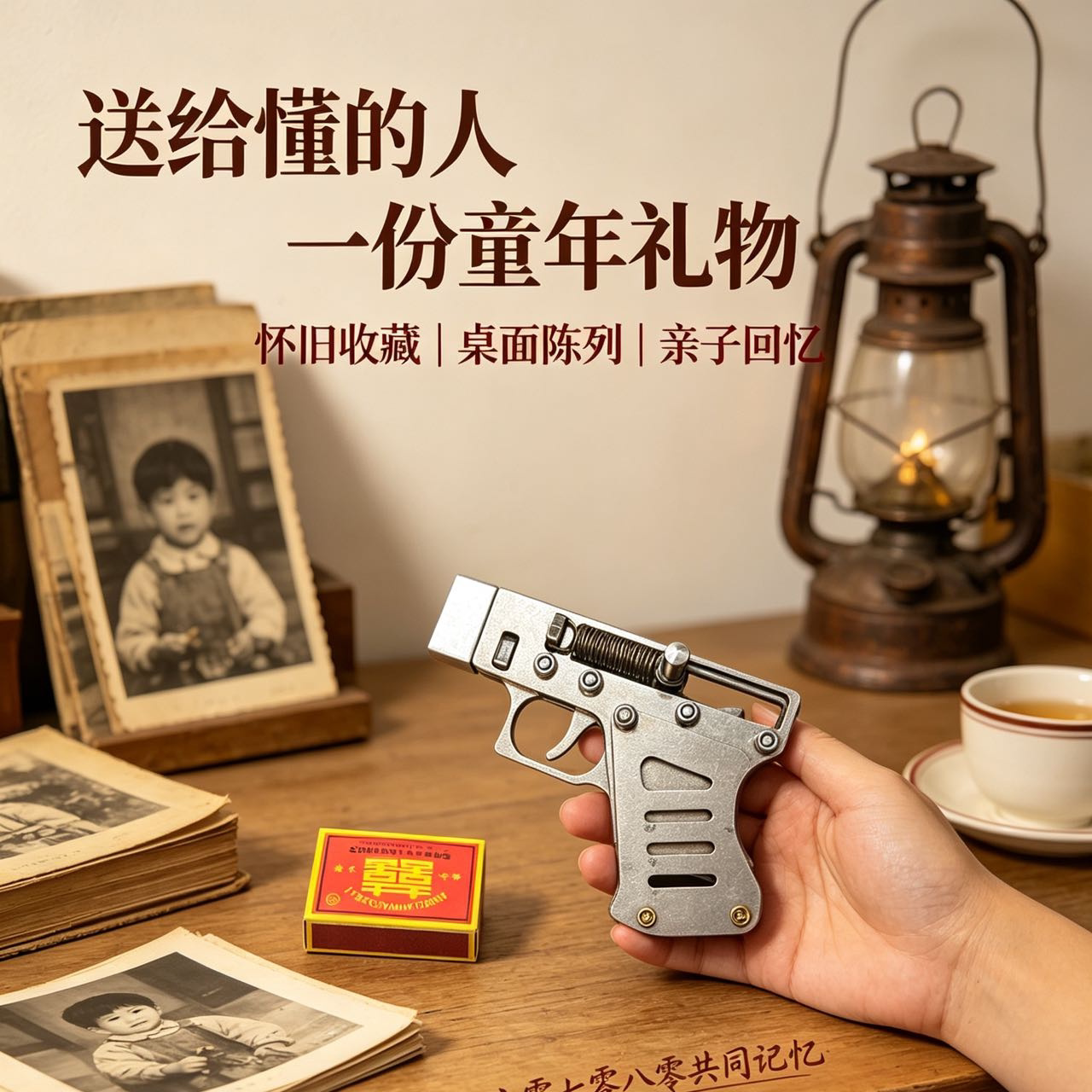 童年复古火柴全金属折叠解压玩具不锈钢便携经典新年礼物怀旧回忆