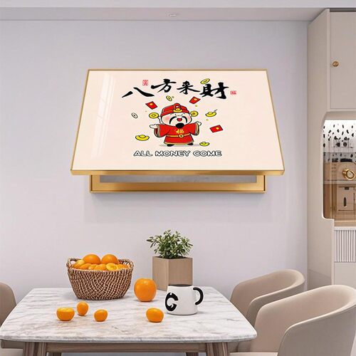 财神装饰画餐厅挂画电表箱遮挡客厅壁画配电箱电闸盒弱电源总开关