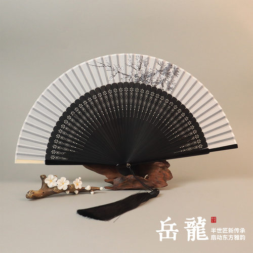 古风折扇女扇汉服配饰中国风折扇竹制雕刻工艺扇折叠纸扇扇子