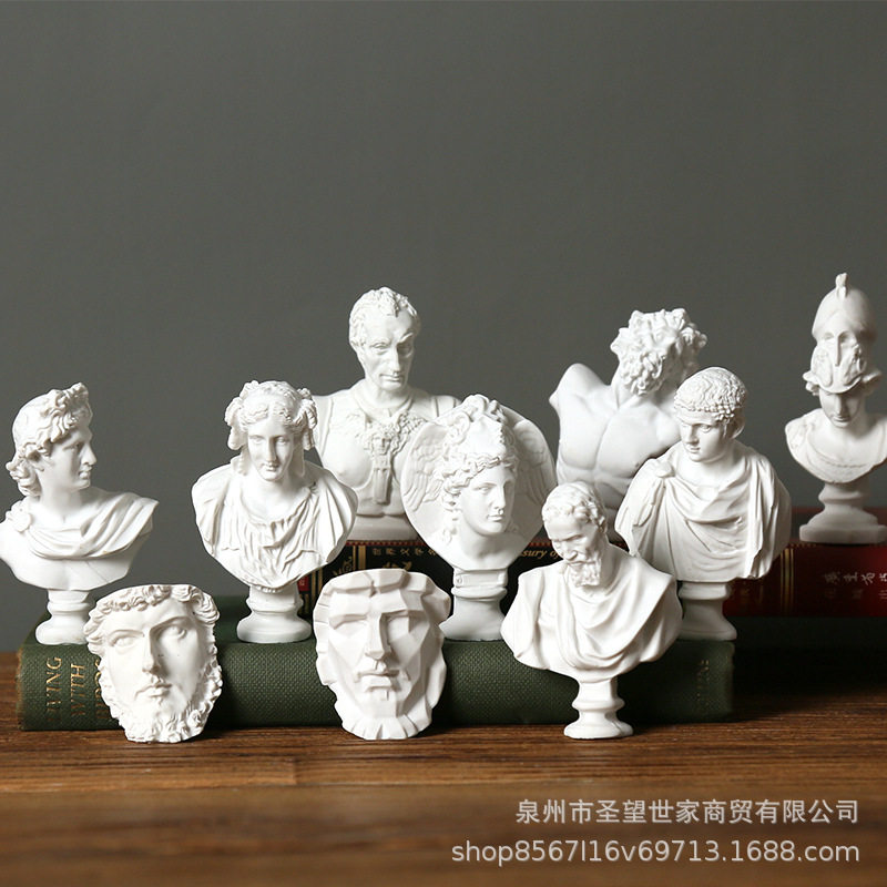 素描小头像迷你树脂石膏小头像摆件6-7cm素描小人头石膏像