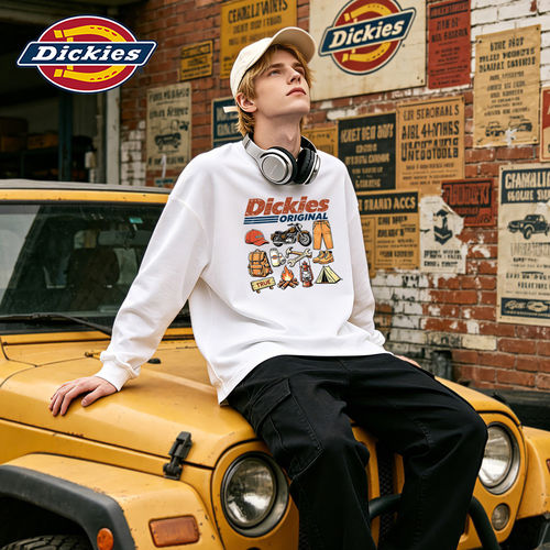 Dickies美式复古纯棉卫衣男圆领