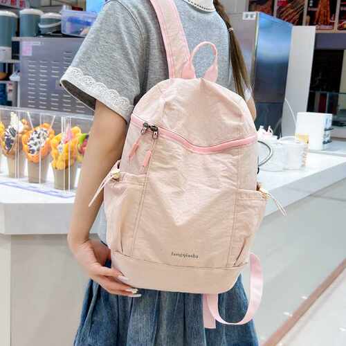 厂家直销大容量轻便少女风背包简约轻便书包女外贸双肩包