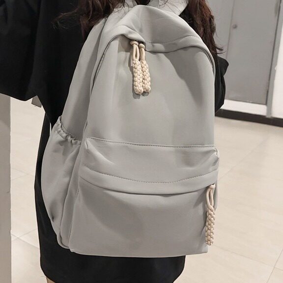 书包女学生ins风简约韩版休闲初中生背包大容量高中生轻便双肩包