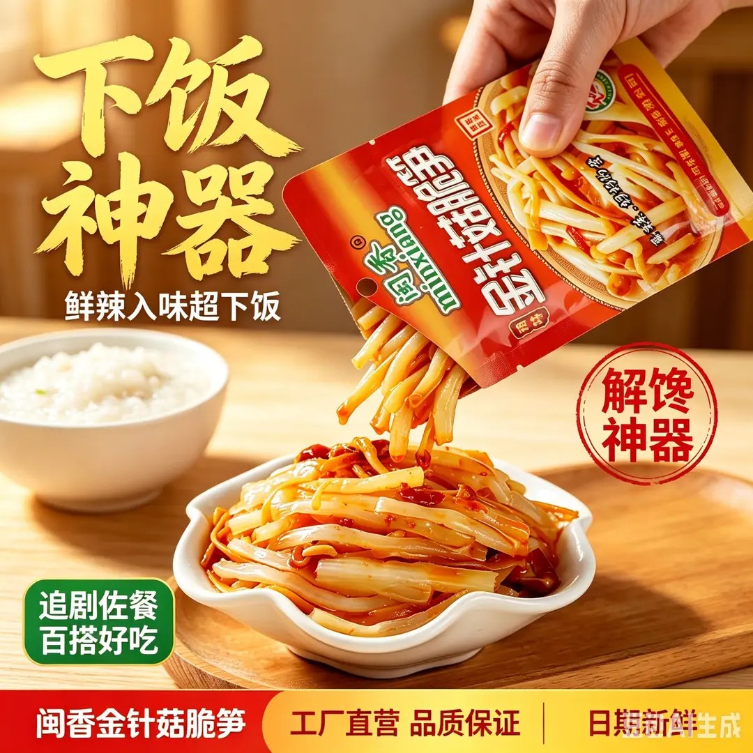闽香金针菇脆笋即食下饭菜