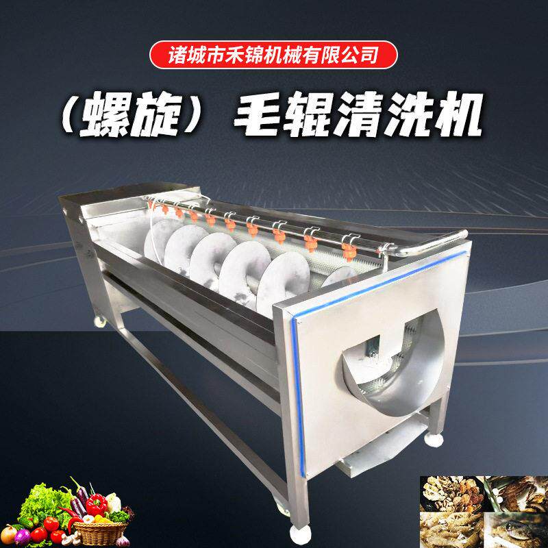 土豆螺旋毛辊清洗机花生大姜去泥清洗设备海蛎子清洗机莲藕清洗机