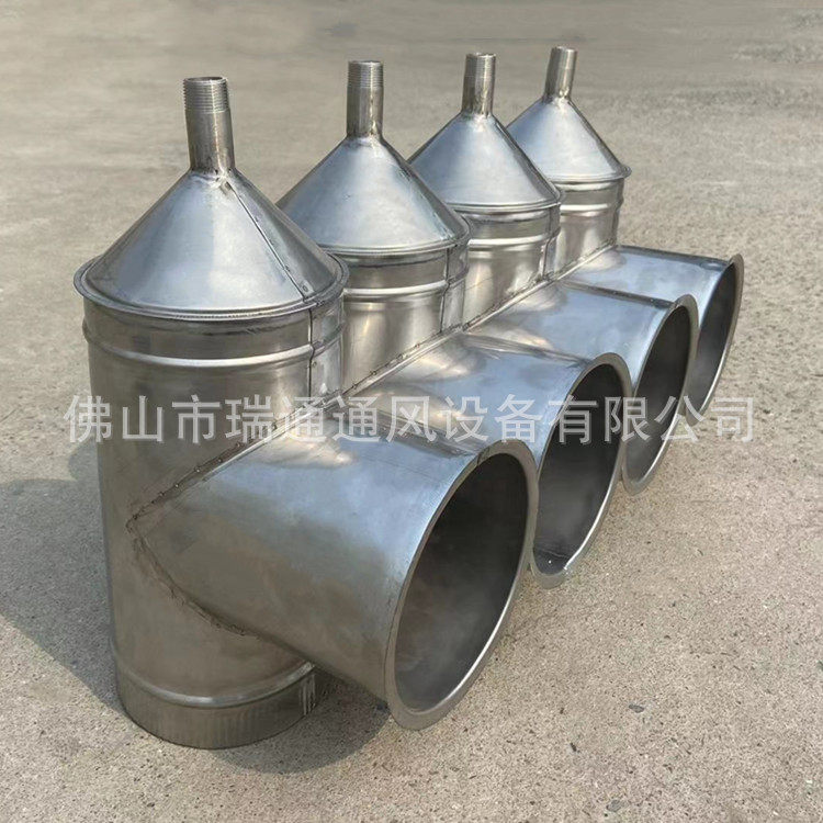 不锈钢风管车间排风管道异形三通 工业除尘工程安装