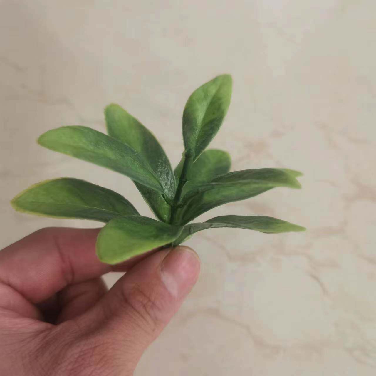 仿真盆景水果小草配件7厘米柚子叶杨梅草仿真花装饰塑料材料水草