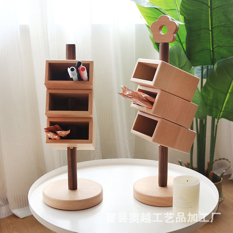 创意斜插式笔筒学生文具水性笔收纳笔座梳妆台可旋转化妆刷收纳筒