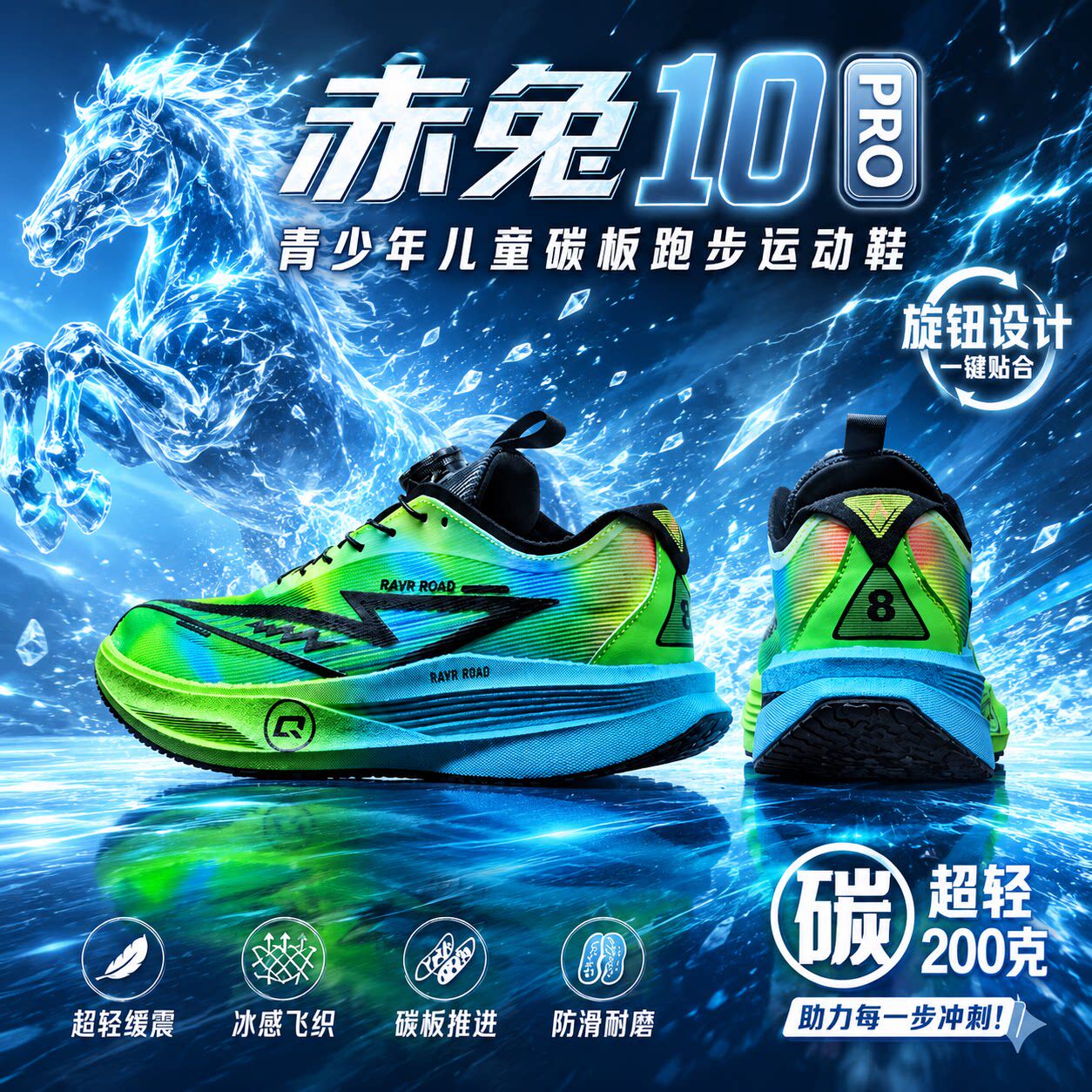 赤兔10pro儿童碳板跑鞋夏