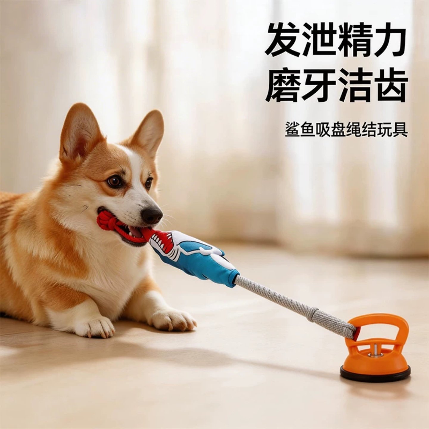 狗狗互动拉扯发声玩具大狗金毛萨摩拔河磨牙绳结啃咬中大型犬用品