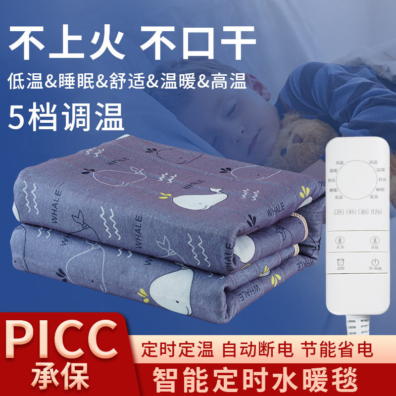 家用安全智能水循环电热毯双温双控不口干不上火水暖毯