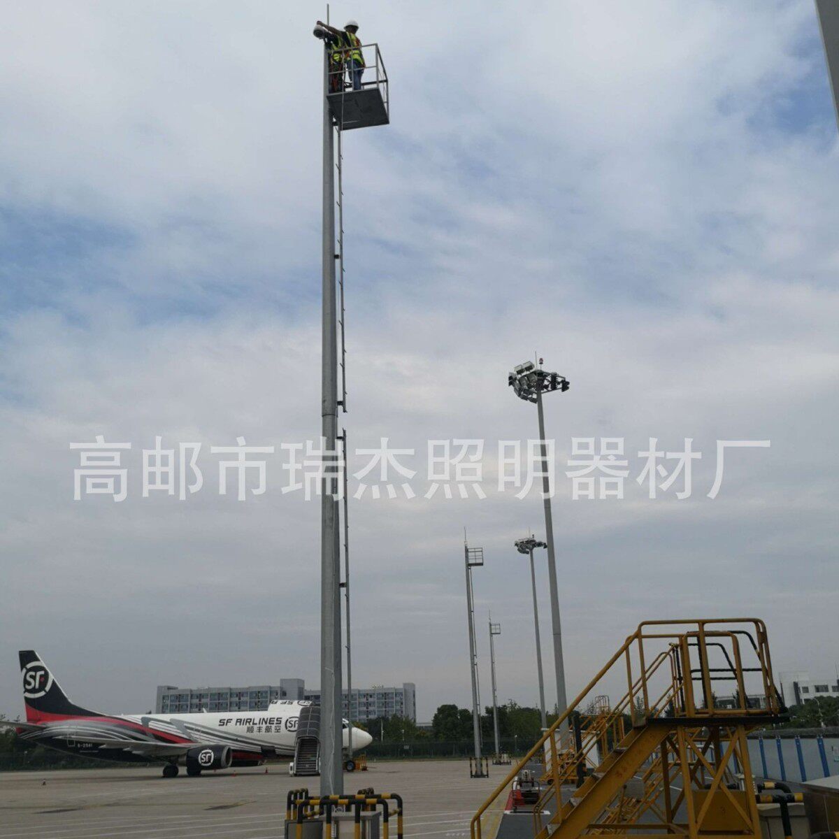 智慧工地安监系统15米20米25米30米升降爬梯固定式位监控立杆
