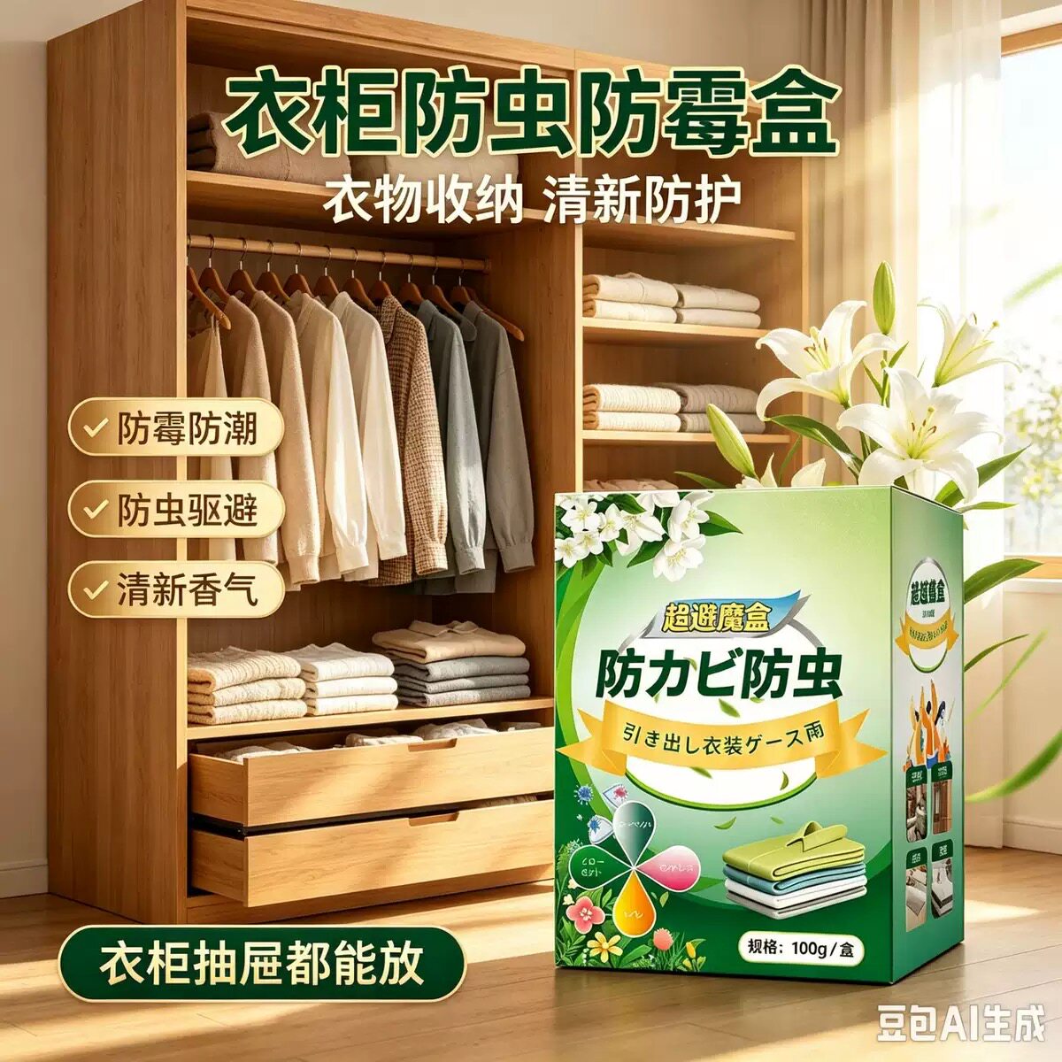 【下单立减50】衣柜清新香包衣物防潮香氛包卧室衣橱持久留香QCA