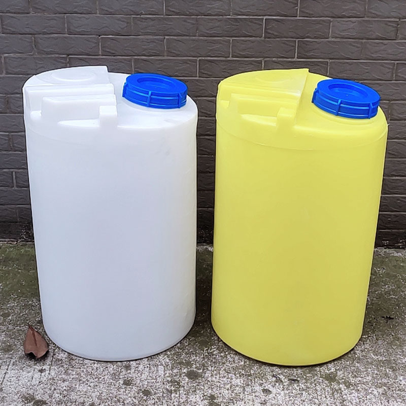 白/黄色大塑料水桶箱 100/200L 立式搅拌PE 加药桶 纯净储水圆桶