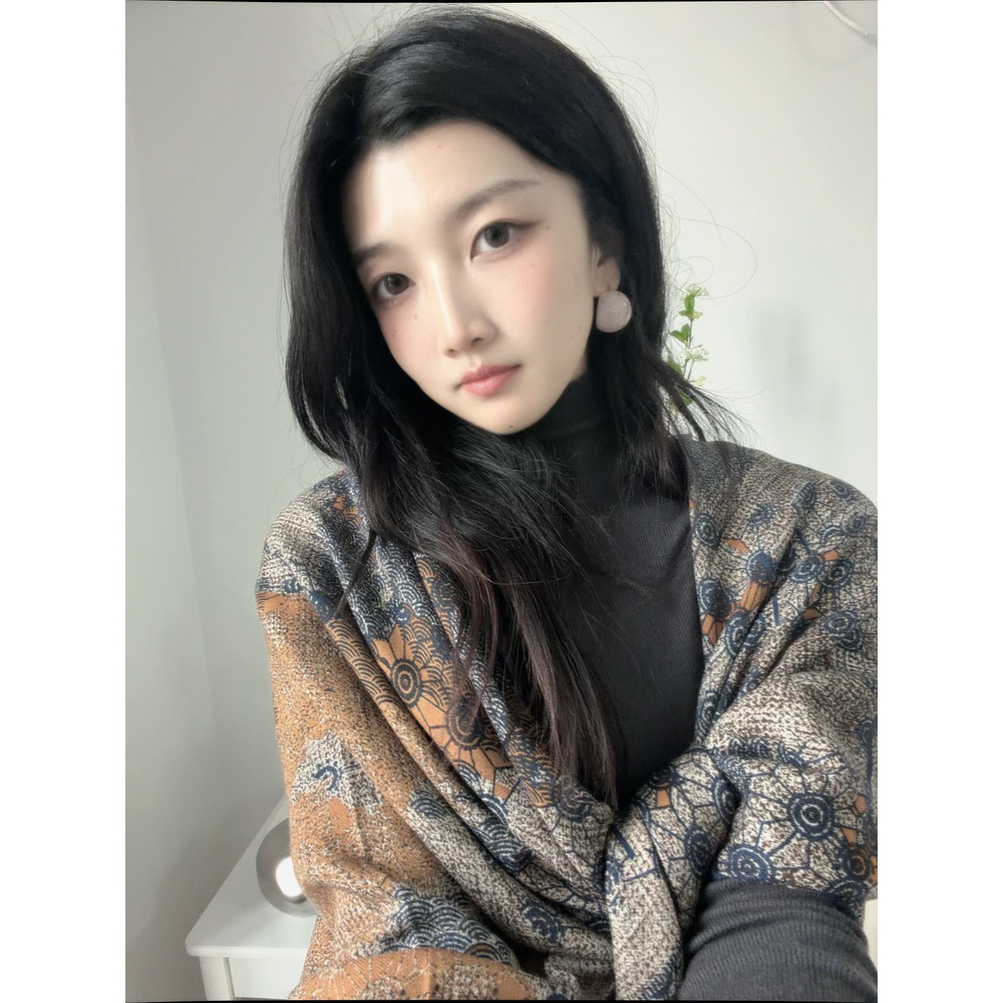 桑蚕丝围巾真丝羊毛135cm大方巾