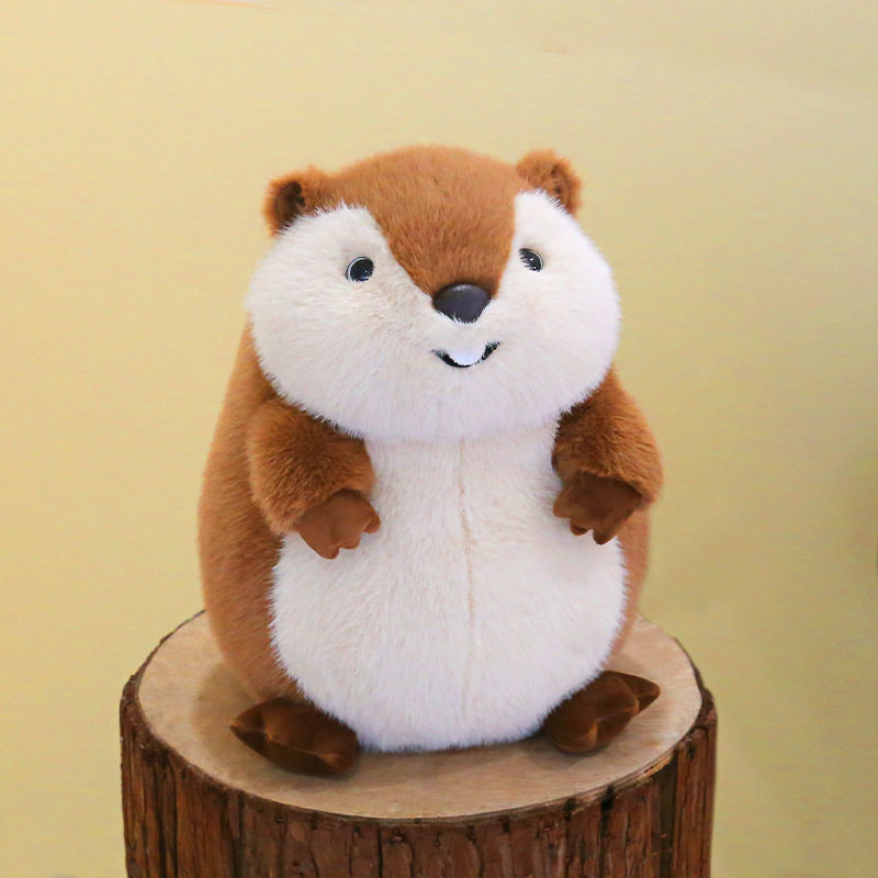 Genuine groundhog plush toy doll hamster doll cartoon hamster rag doll zoo promotional gift batch