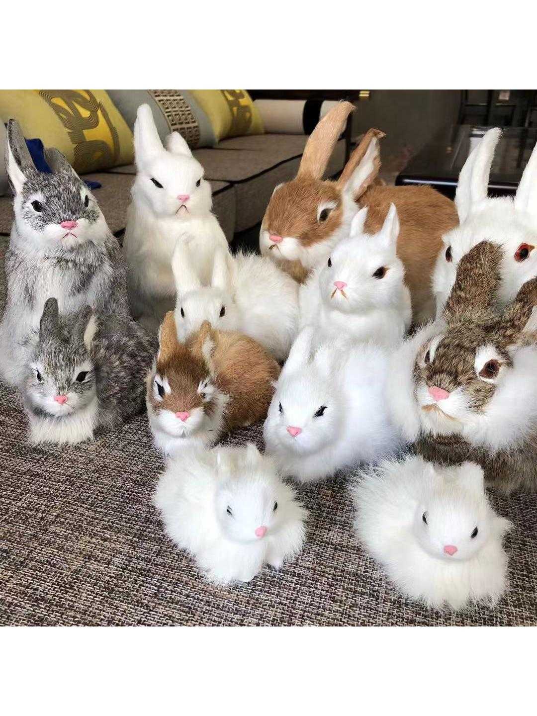 Simulation Rabbit Model Rabbit Good Rabbit Simulation Animal Children's Gifts Crafts Fur Toys Rabbit Ornaments