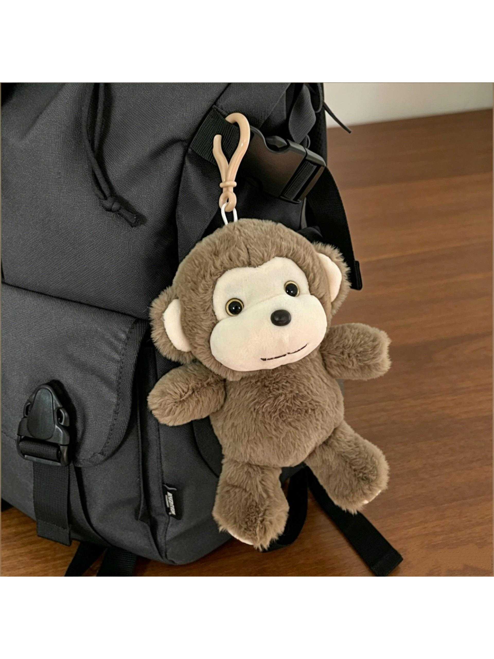 Cute girly heart cute monkey keychain plush doll doll pendant for girlfriend toy gift