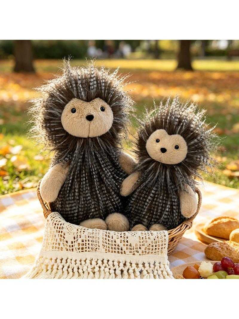 Simulated hedgehog plush toy doll, long-haired doll pillow, home decoration, rag doll sleeping gift