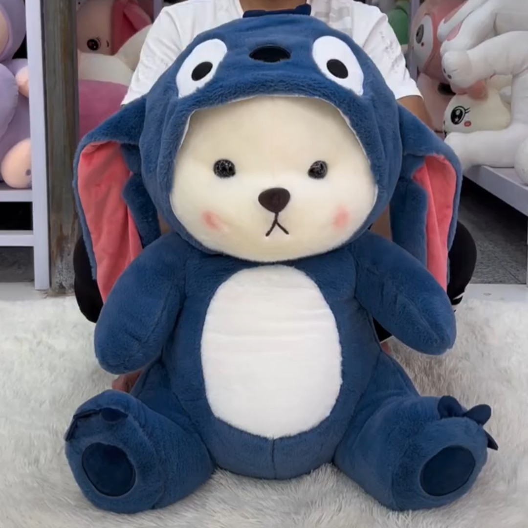 变身史迪仔带帽小熊公仔礼物