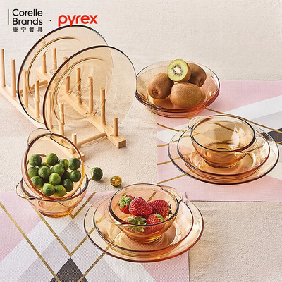 康宁餐具Pyrex耐热玻璃碗碟8件套