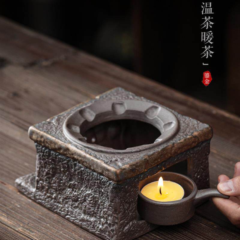 日式蜡烛温茶保温底座复古早烧粗陶暖茶炉套装陶瓷茶壶整套温茶器