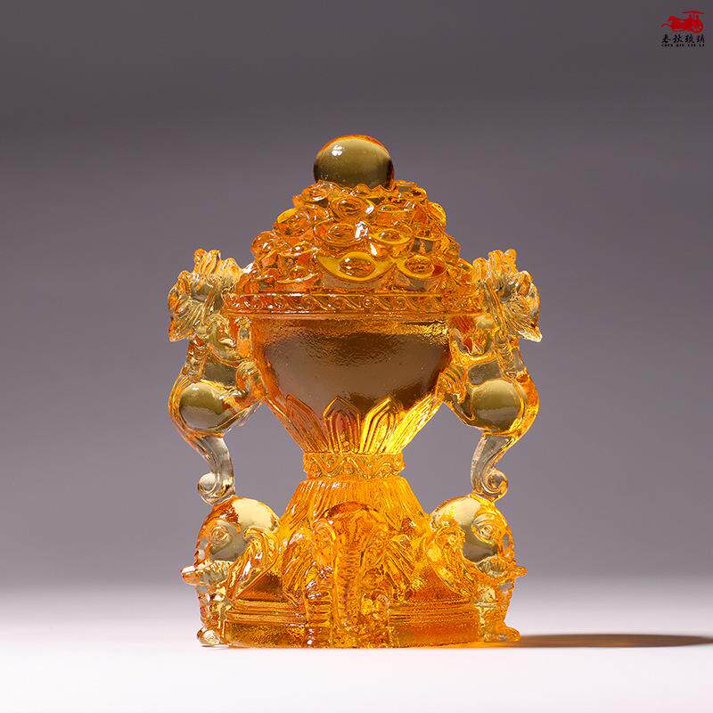 象上拱财琉璃摆件客厅书房玄关家居摆设工艺品新房装饰品大象