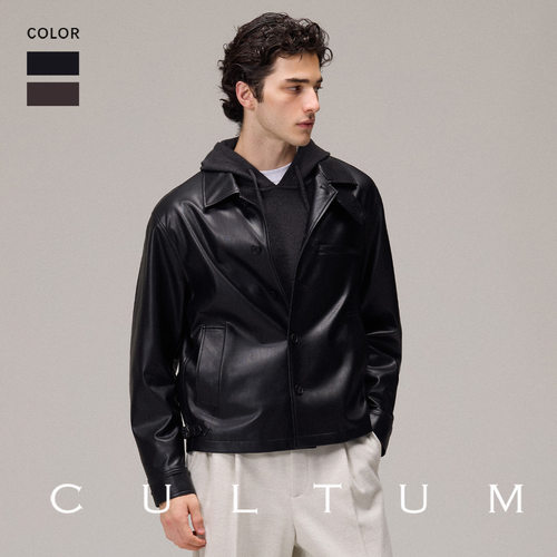 CULTUM秋冬PU皮衣夹克外套男新款