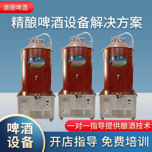 定制精酿啤酒发酵冷凝器 304不锈钢酿酒设备 自动一体啤酒发酵