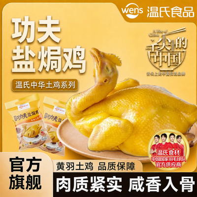 温氏功夫盐焗鸡散养土鸡整只盐焗鸡加热即食熟食鸡广东特产发顺丰