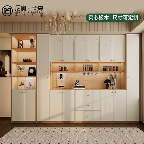 全实木橡木餐边柜现代简约定制