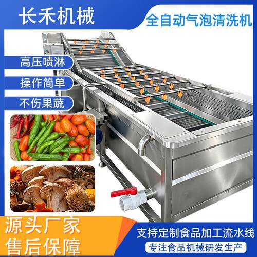 全自动果蔬气泡清洗机酱菜料包清洗机商用压喷淋生菜洗菜机