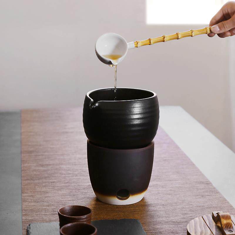 六合堂中式粗陶老白茶+煮茶器黑茶普洱陶瓷电陶炉煮茶碗干泡碗