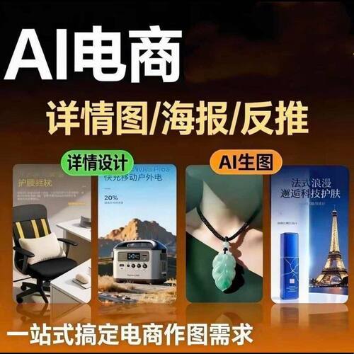AI电商一键生成主图直出详情页效果图跨境电商 智能换装背景源码