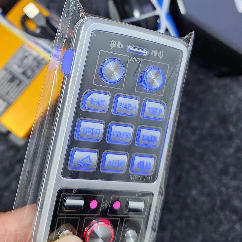 警报器车载公务车开道黑锋喇叭汽车改装无线遥控喊话器超大声12v