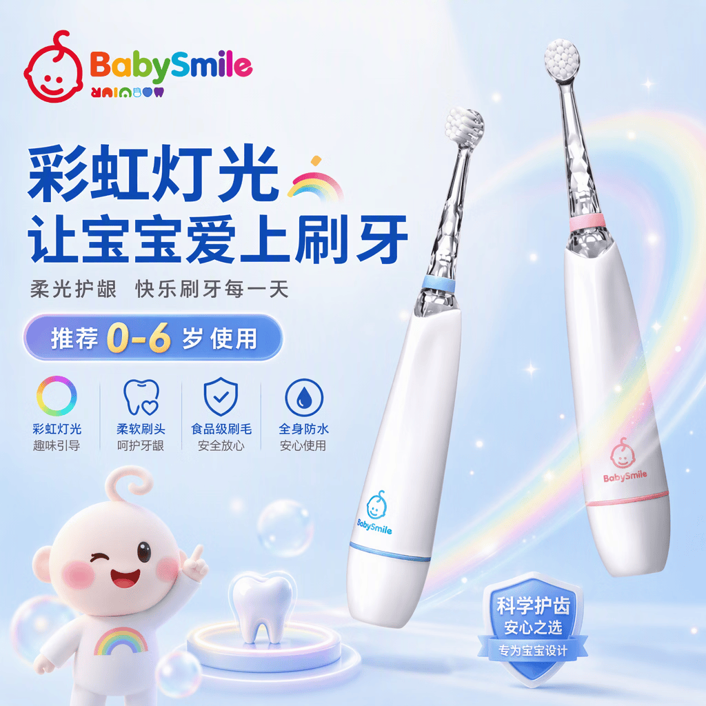 BabySmile儿童声波电动牙刷软毛